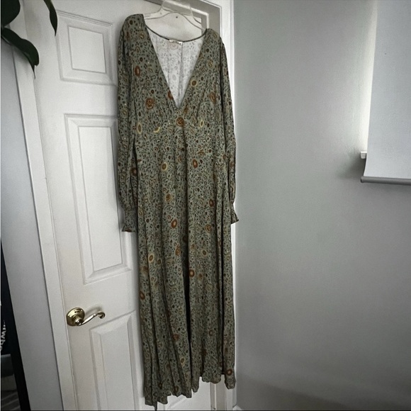Spell x Free People Lady Untamed Gown XXL Long Sleeve V-Neck Maxi Dress Floral - Picture 2 of 13